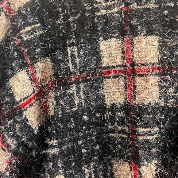 Fuzzy cropped plaid sweater UK style - Picture 4 of 4